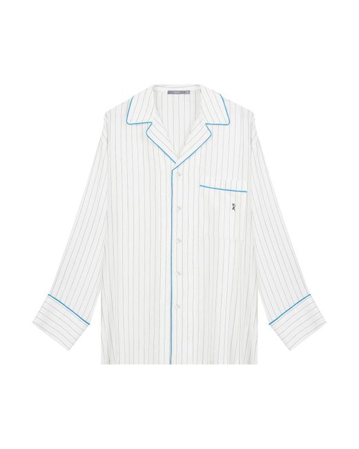 InAvati White Pyjama Shirt With Stripes And Long Sleeves