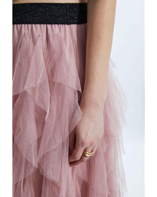 James Lakeland Organza Ruffled Skirt Pink