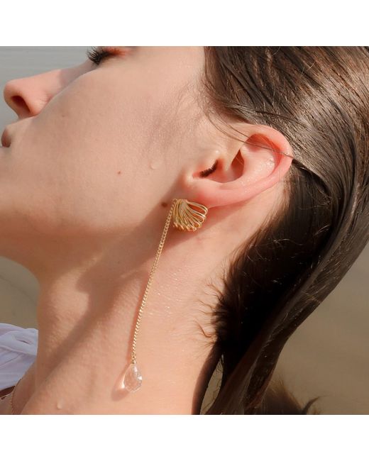 Potoska Metallic Tavro Drop Earrings