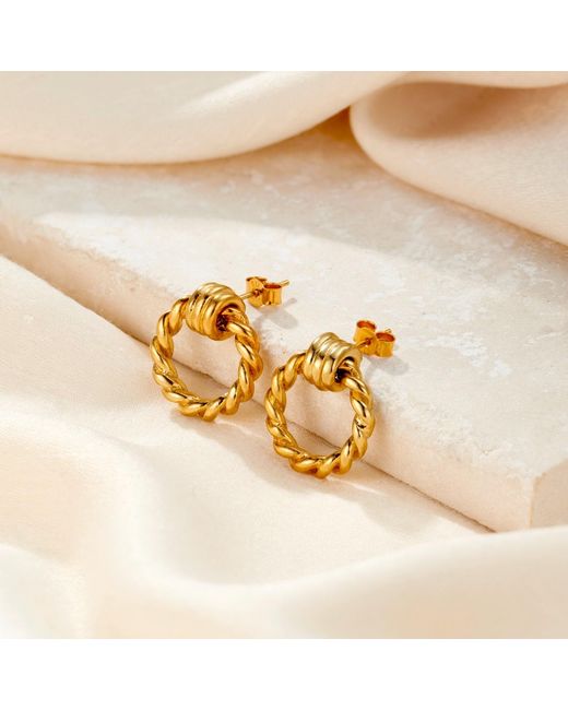 Posh Totty Designs Metallic Tether Hoop Stud Earrings