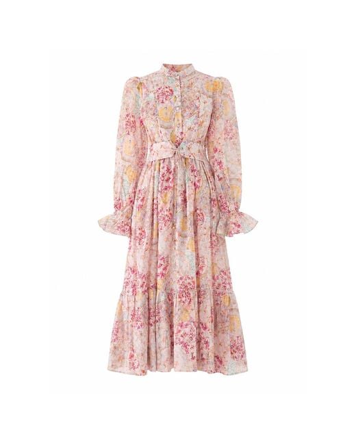We Are Kindred Pink Aurora Silk Belt Long Dress