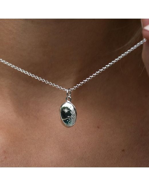 Lily Charmed Metallic Sterling Tiny Celestial Locket Charm