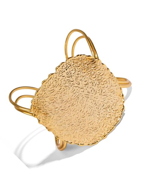 Ebru Jewelry Natural Golden Shield Arm & Cuff Bracelet