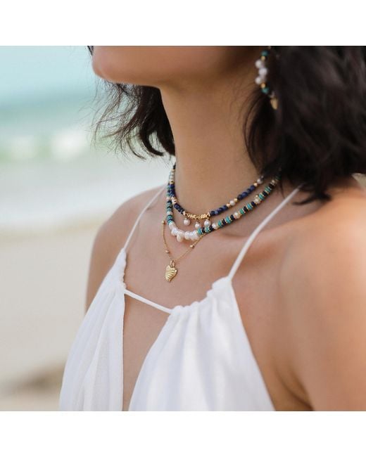 Retro Chic Metallic Ocean Lover Necklace Set