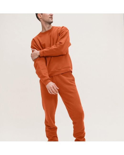 Ocio Leisurewear Orange Oversized Crewneck for men