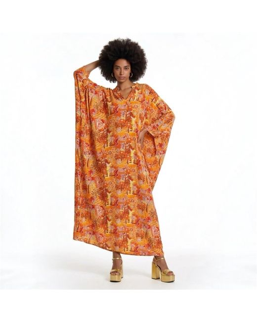 Laura Citron Orange Sunset Caftan