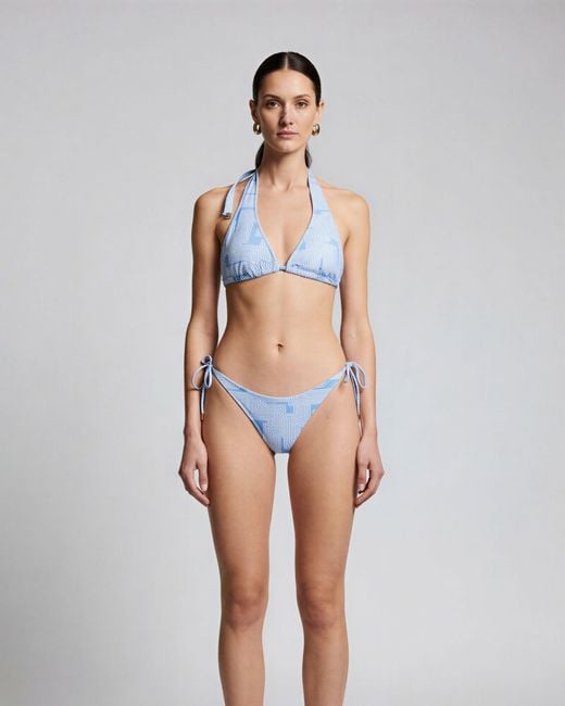Lords of Harlech Blue Raquel Inter Twine Bikini Top