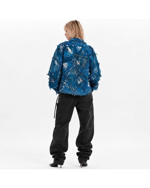 Zasta Studio Blue Wearable Ruins Shredded Denim Colored Shirt E