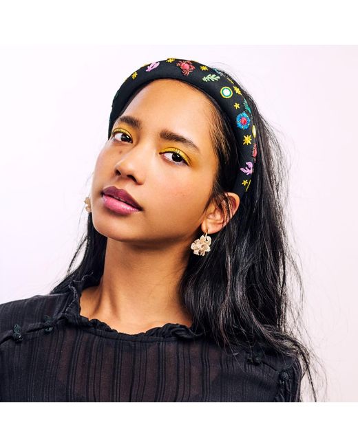 Nana Watanabe Metallic Swell Wave-Inspired Embroidered Earrings