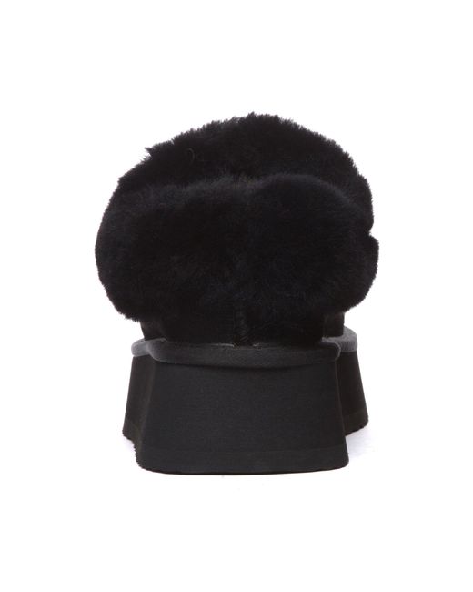 EverAu Australia Black Topknot Leather Slippers