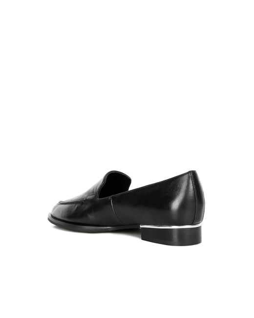 Rag & Co Black Anna Leather Slip-On Loafers