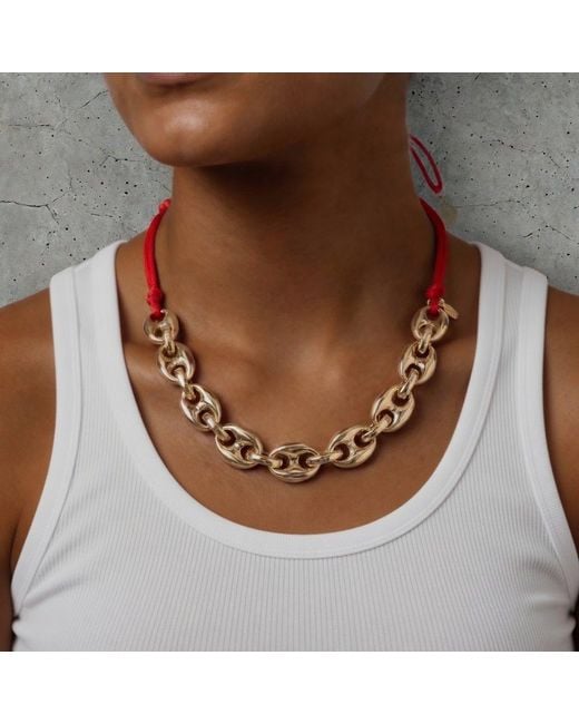 Persia Dona Jewelry Red Puffy Gg Link Chain Necklace