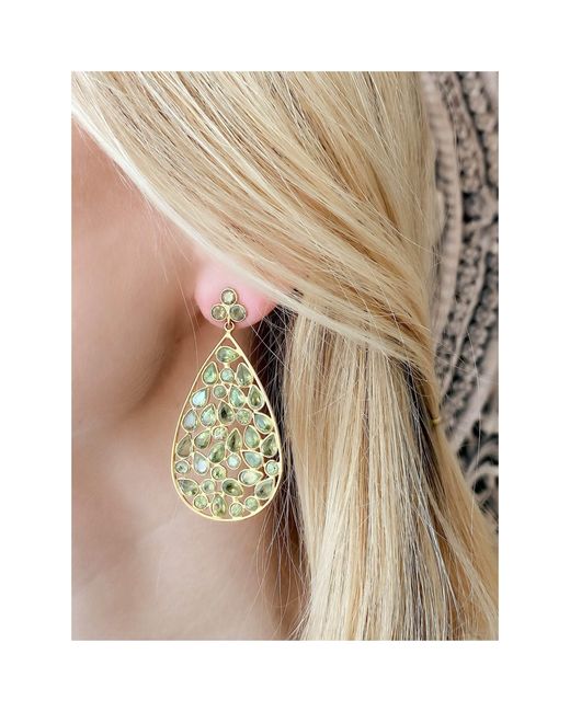 Opium Jewels Metallic Dew Drop Jali Earrings