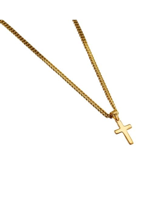 Posh Totty Designs Metallic Plated Small Cross Necklace for men