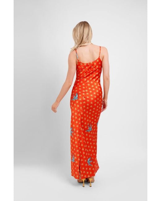 Jessica Russell Flint Red Maxi Slip Dress
