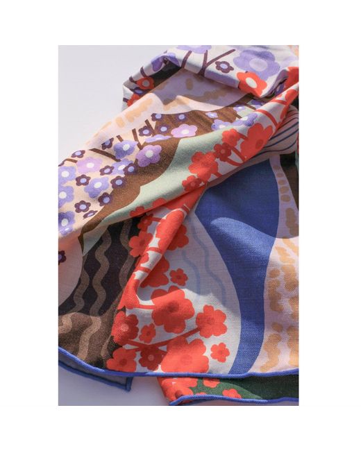 Jessie Zhao New York Green Rose Double Sided Wool Silk Scarf Of Floral Mountain