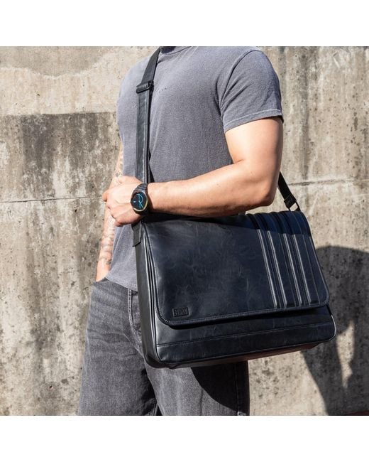 Storm Black Atlas Panelled Messenger for men