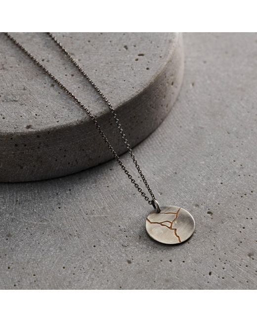 Posh Totty Designs Metallic Men's Kintsugi Disc Necklace for men