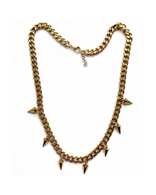 Jagged Halo Jewelry Metallic Fallon Spike Stainless Steel Necklace Plated