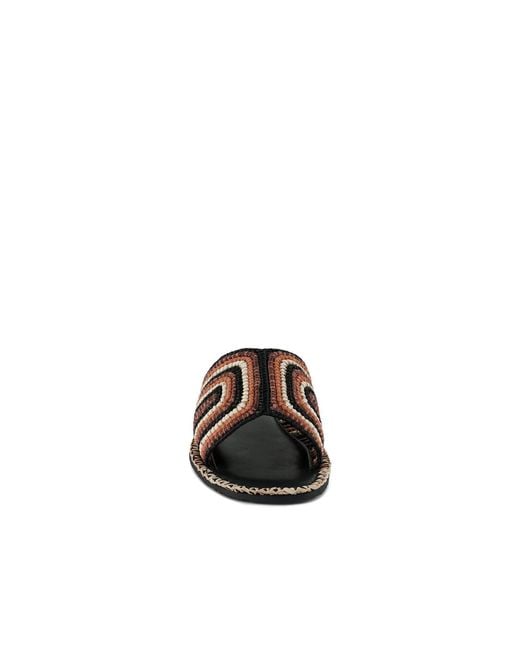 Rag & Co Brown Kente Patterned Raffia Slip-On Flats