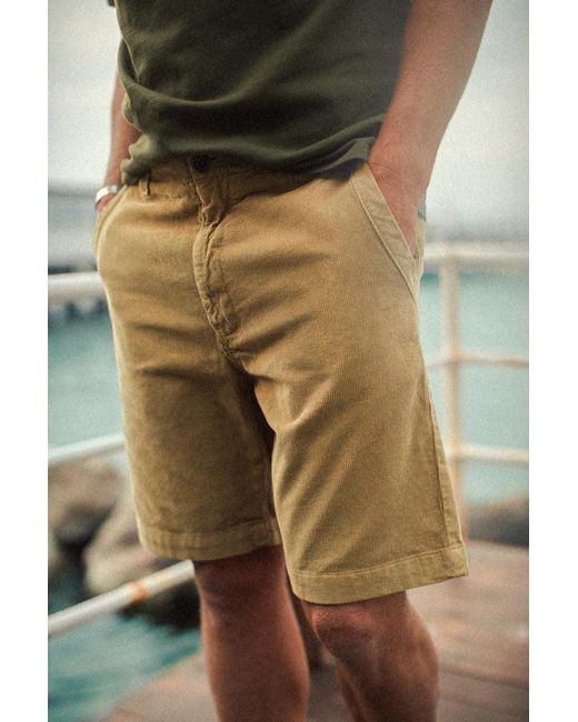 &SONS Trading Co Green Neutrals Utah Cord Shorts Light Tan for men
