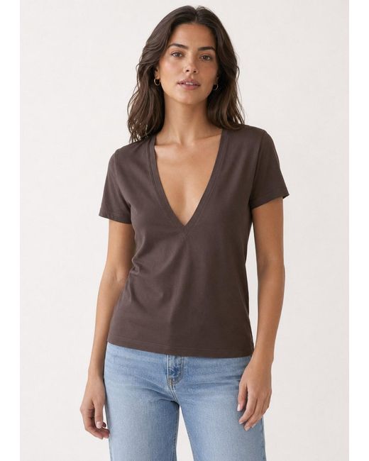 NOEND Black Supima Cotton Deep V-Neck Tee