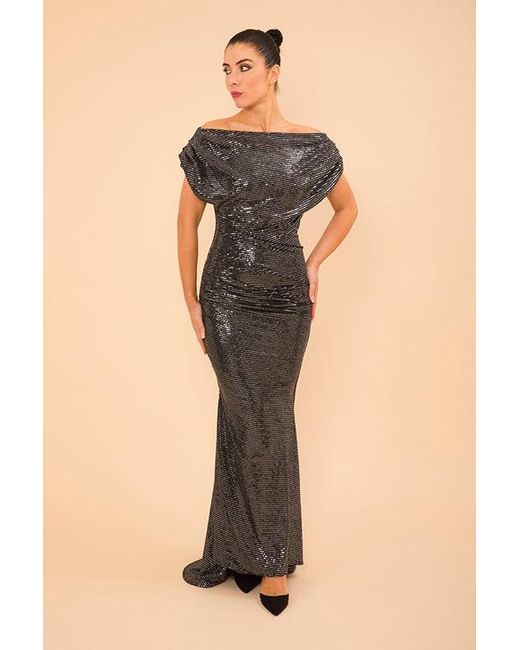 Atom Label Black Platinum Gown