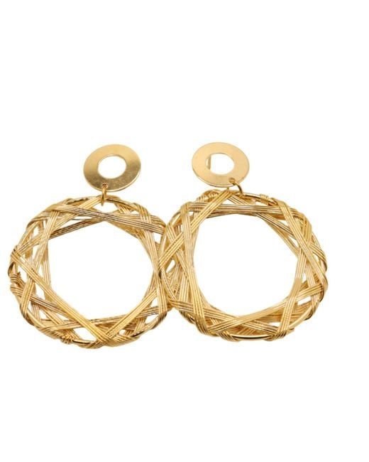 Nart Nature Making Art Metallic The Wheel Hand Twisted Wire Earrings