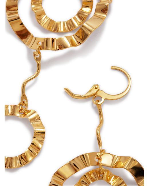 Jaredjamin Metallic French Ruffle Leverback Earrings