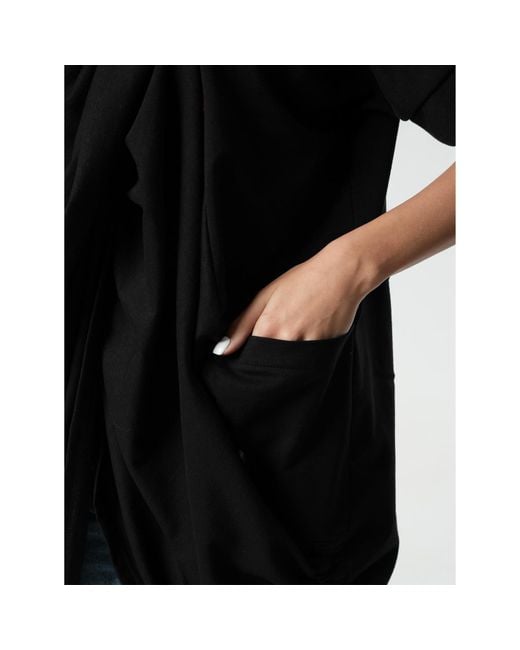 Metamorph Black Extravagant Draped Tunic