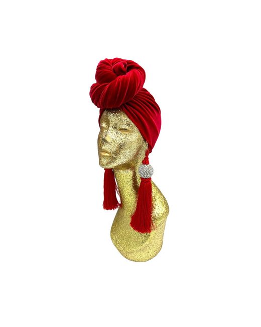 Julia Clancey Red Ruby Disco Ball Turban