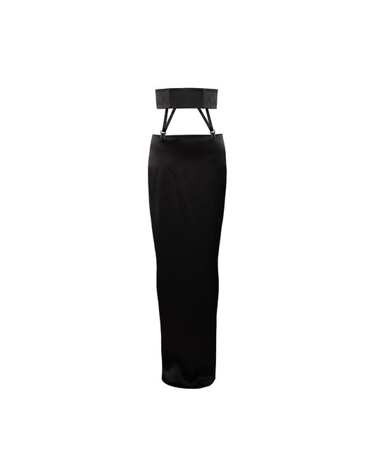 Vestiaire d'un Oiseau Libre Black Silk Suspender Skirt