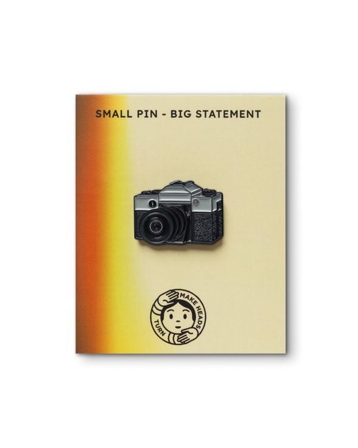 Make Heads Turn Black Enamel Pin Film Camera