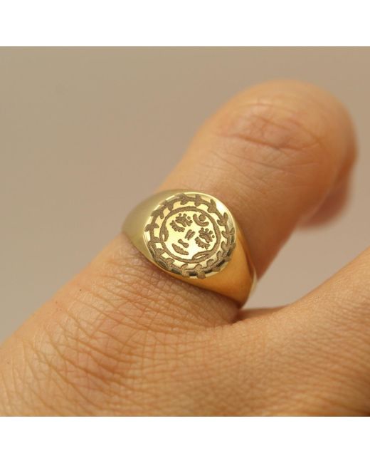 VicStoneNYC Fine Jewelry Metallic Happy Sun Signet Solid Ring