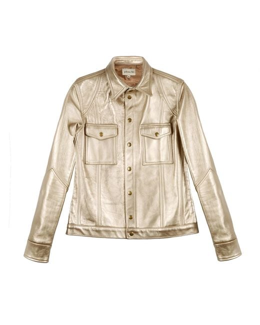 Paloma Lira Natural Gold Leather Jacket for men