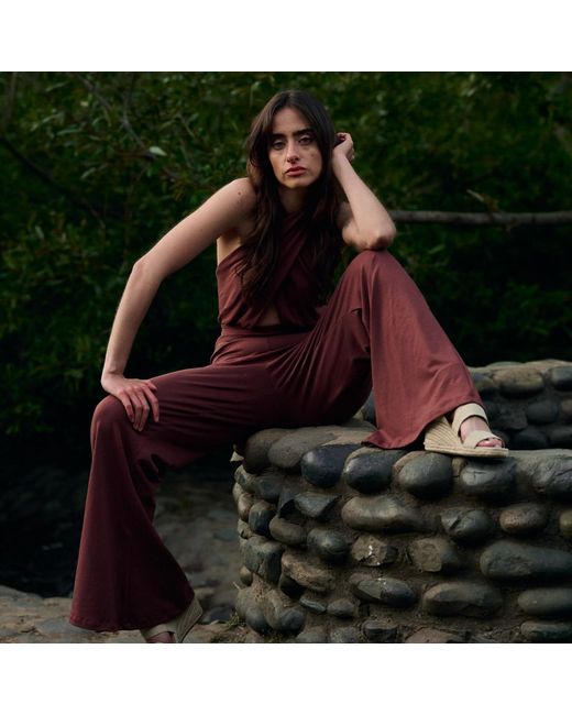 Italia A Collection Red Mocha Glam Jumpsuit
