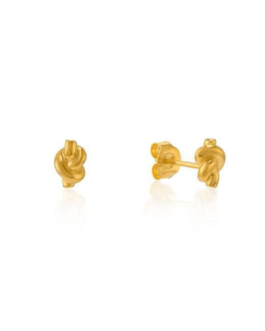 Auree Jewellery Metallic St Ives Vermeil Knot Stud Earrings