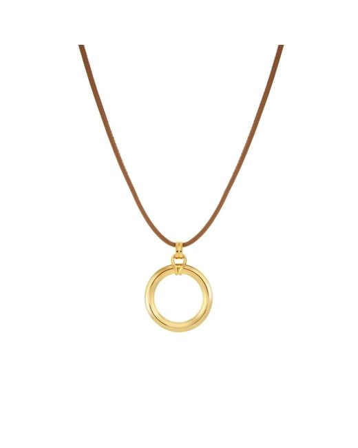 Dinny Hall Metallic Iceni Chariot Link Almond Leather Pendant Necklace