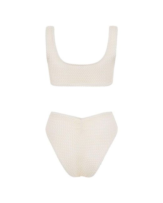Montce White Bone Crochet Ky One-Piece