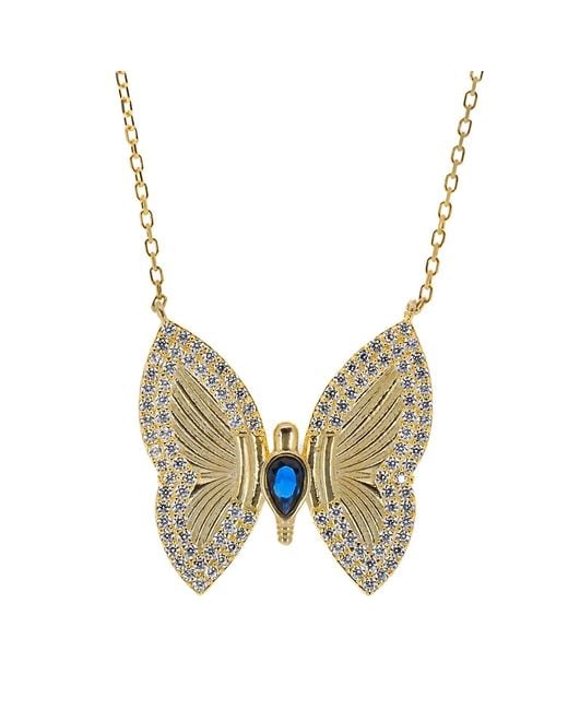 Ebru Jewelry Metallic Hope Butterfly & Diamond Necklace