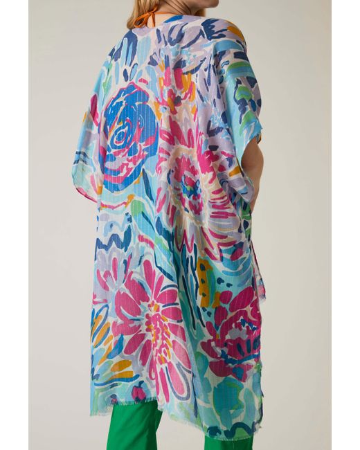 James Lakeland Blue Floral Fantasy Kaftan