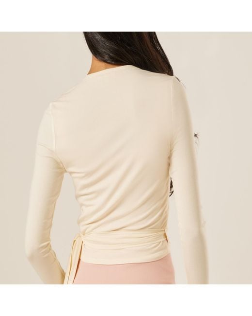 Be Athletica White The Ultimate Ballet Wrap-Top