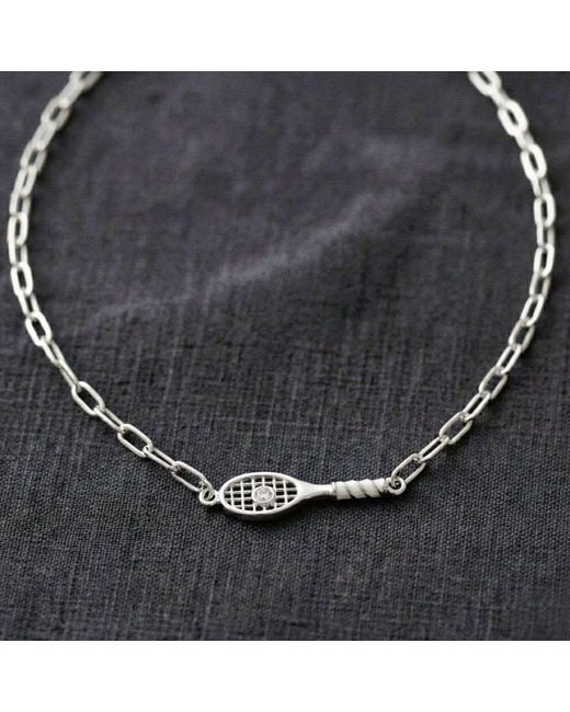 Kris Nations Metallic Tennis Racket Necklace
