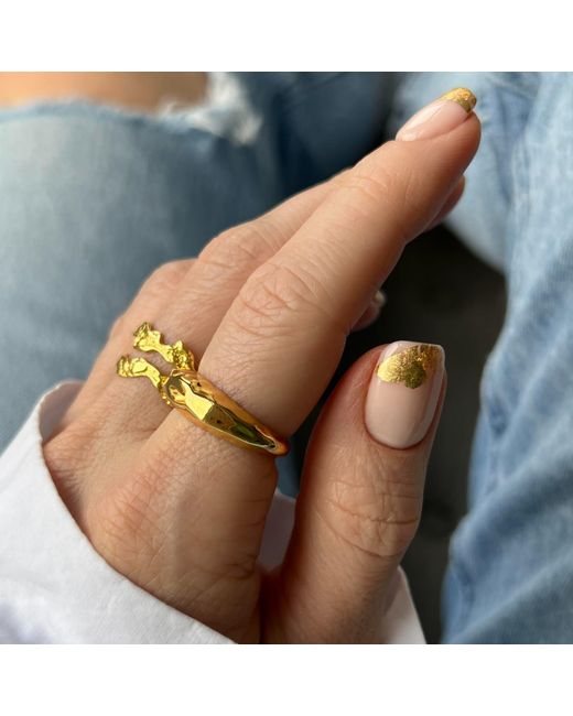 Aaria London Metallic Chateau Dome Ring