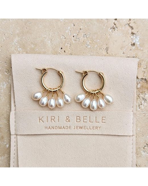 Kiri & Belle Metallic Harlow Pearl Cluster Hoop Filled Earrings