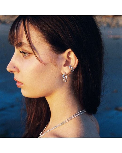 Luna Delphine Metallic Drip Hoops