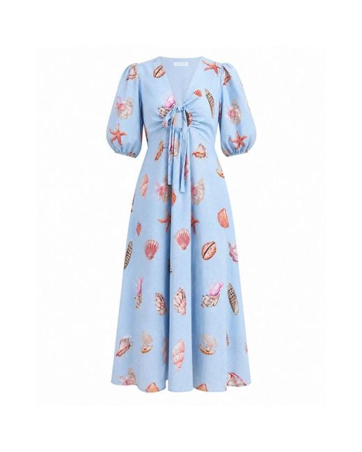 Palm Collective Blue Corsica Shell Maxi Dress