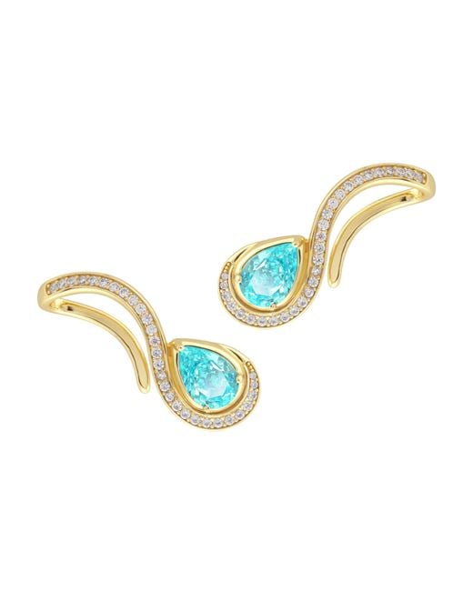 Arte Madrid Metallic Sierra Pavé Contour Climber Earrings