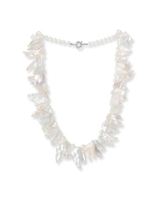 Pearls of the Orient Online White Decus Large Iridescent Keishi & Almost Round Cultured Freshwater Pearl Necklace