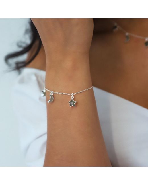 Luna Charles Metallic Amelia Aventurine Star & Moon Charm Bracelet